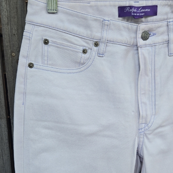 Ralph Lauren White Straight Leg Jeans Modern Minimalist Design - Picture 3 of 9